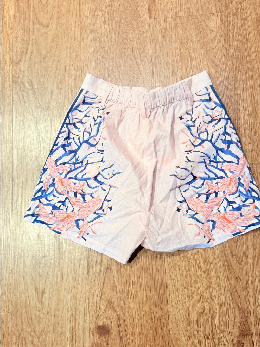 seventy + mochi Selene Shorts in Indigo Coral - pink embroidery Size S NWT - Picture 4 of 6